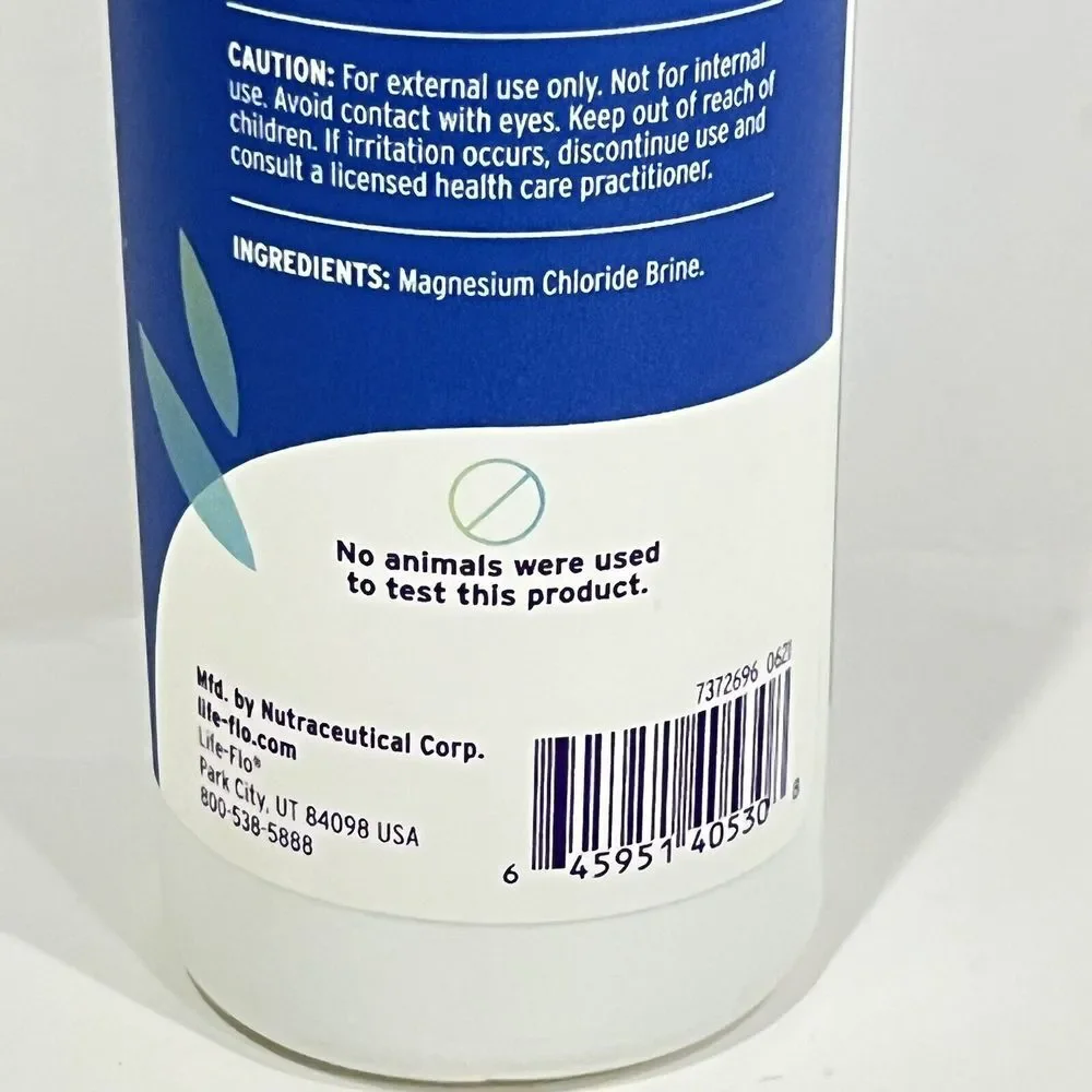 Life Flo Health Pure Magnesium Oil 8 oz 237 ml Not Tested on‎ Animals